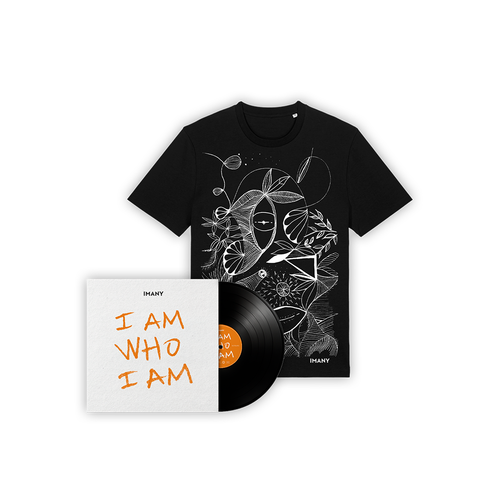 PACK VINYLE MAXI DÉDICACÉ + T-SHIRT NOIR DESSINÉ PAR IMANY