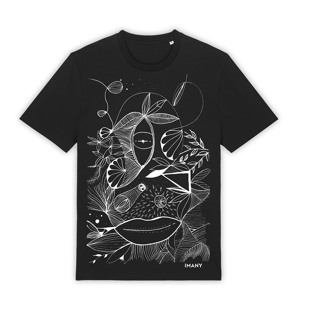 T-SHIRT NOIR DESSINÉ PAR IMANY